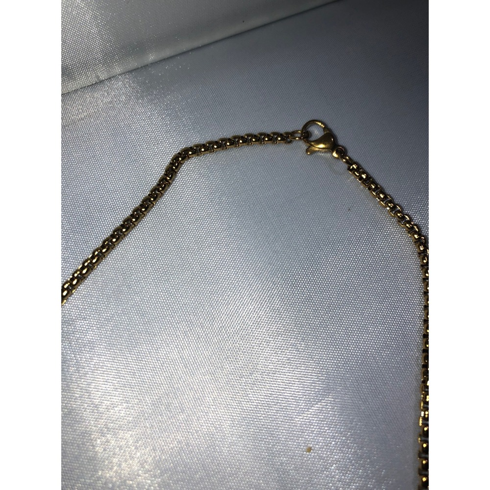 Lot of 4 Gold Tone Necklaces Assorted Chains Box Rope Cable Minimalist Layering - Picture 9 of 9